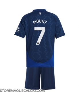 Manchester United Mason Mount #7 Maglia Gara Trasferta Repliche 2024-25 Bambino Maniche Corte Manchester United Mason Mount #7 Maglia Gara Trasferta Repliche 2024-25 Bambino Maniche Corte